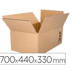 CAJA PARA EMBALAR Q-CONNECT AMERICANA ULTRARRESISTENTE CARTON RECICLADO CANAL DOBLE 7MM COLOR KRAFT 700X440X330 MM