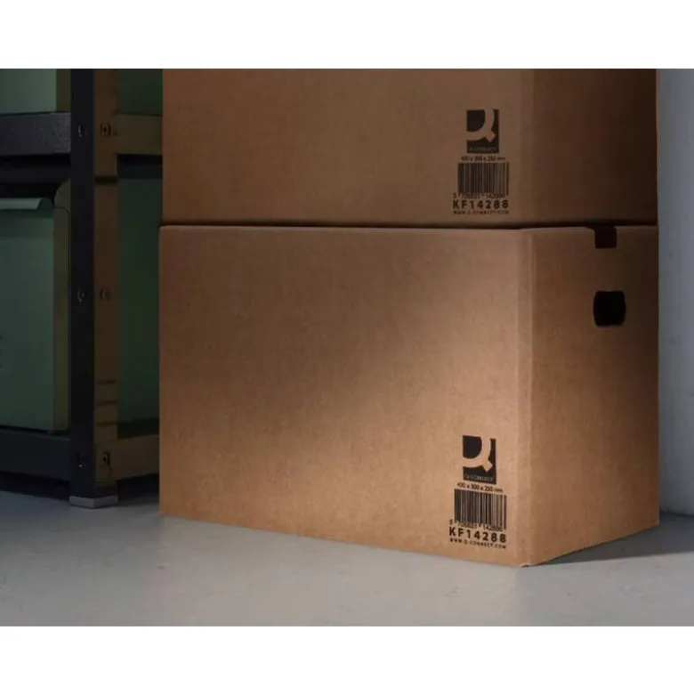 CAJA PARA EMBALAR Q-CONNECT AMERICANA ULTRARRESISTENTE CONASAS CARTON CANAL DOBLE 7 MM COLOR KRAFT 700X440X330 MM