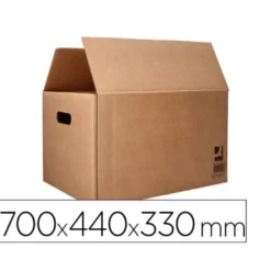 CAJA PARA EMBALAR Q-CONNECT AMERICANA ULTRARRESISTENTE CONASAS CARTON CANAL DOBLE 7 MM COLOR KRAFT 700X440X330 MM