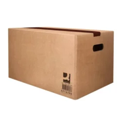 CAJA PARA EMBALAR Q-CONNECT AMERICANA CON FONDO AUTOMATICOY ASAS CARTON CANAL SIMPLE 5 MM COLOR KRAFT 425X300X200 MM