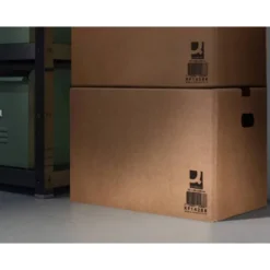 CAJA PARA EMBALAR Q-CONNECT AMERICANA CON FONDO AUTOMATICOY ASAS CARTON CANAL SIMPLE 5 MM COLOR KRAFT 500X400X300 MM