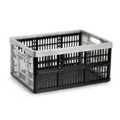 CAJA PLEGABLE PLASTICFORTE 32 LITROS PLASTICO COLOR PLATA 480X350X230 MM
