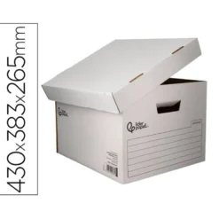 CAJON CONTENEDOR LIDERPAPEL CARTON AUTOMATICO PARA 4 CAJASARCHIVO DEF. FOLIO / 5 ARCHIVADORES A-Z 430X383X265MM