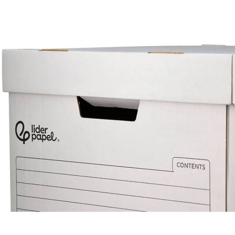 CAJON CONTENEDOR LIDERPAPEL CARTON AUTOMATICO PARA 4 CAJASARCHIVO DEF. FOLIO / 5 ARCHIVADORES A-Z 430X383X265MM