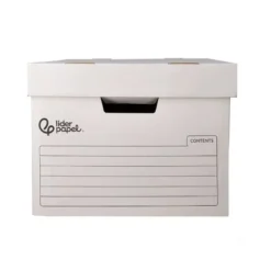 CAJON CONTENEDOR LIDERPAPEL CARTON AUTOMATICO PARA 3 CAJASARCHIVO DEF. FOLIO / 4 ARCHIVADORES A-Z 387X333X260MM