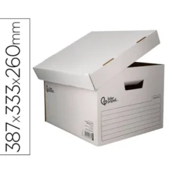 CAJON CONTENEDOR LIDERPAPEL CARTON AUTOMATICO PARA 3 CAJASARCHIVO DEF. FOLIO / 4 ARCHIVADORES A-Z 387X333X260MM