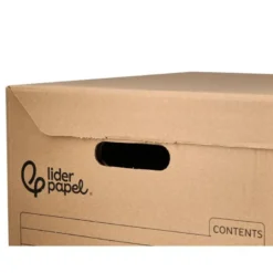 CAJON CONTENEDOR LIDERPAPEL CARTON MANUAL PARA 5 CAJAS ARCHIVO DEF. FOLIO / 6 ARCHIVADORES A-Z 540X410X300MM