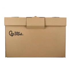 CAJON CONTENEDOR LIDERPAPEL CARTON MANUAL PARA 3 CAJAS ARCHIVO DEF. FOLIO / 3 ARCHIVADORES A-Z 387X333X260MM