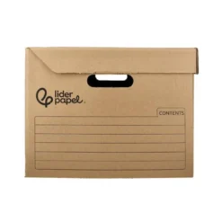 CAJON CONTENEDOR LIDERPAPEL CARTON MANUAL PARA 3 CAJAS ARCHIVO DEF. FOLIO / 3 ARCHIVADORES A-Z 387X333X260MM