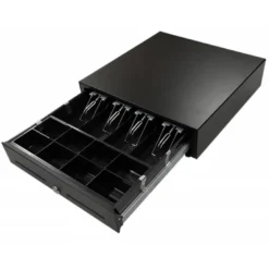 Cajon portamonedas 8 monederos 4 billeteros apertura electrica negro 330x335x105 mm.