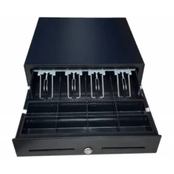 Cajon portamonedas 8 monederos 4 billeteros apertura electrica negro 330x335x105 mm.