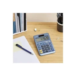 CALCULADORA CASIO MS-100EM SOBREMESA 10 DIGITOS TX +/- TECLA DOBLE CERO COLOR AZUL