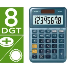 CALCULADORA CASIO MS-80E SOBREMESA 8 DIGITOS TX +/- TECLA DOBLE CERO COLOR AZUL