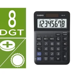 CALCULADORA CASIO MS-8F SOBREMESA 8 DIGITOS TAX +/- COLOR NEGRO