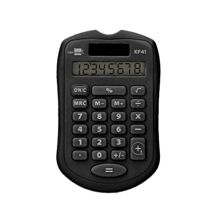 CALCULADORA LIDERPAPEL BOLSILLO XF43 8 DIGITOS SOLAR Y PILAS COLOR NEGRO 94X59,5X10,5MM