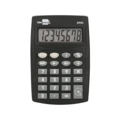 CALCULADORA LIDERPAPEL BOLSILLO XF01 8 DIGITOS PILAS COLOR NEGRO 99X64X9 MM