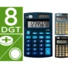CALCULADORA LIDERPAPEL EXPOSITOR 16 UNIDADES COLORES BOLSILLO XF08 8 DIGITOS SOLAR Y PILAS 98X62X8 MM