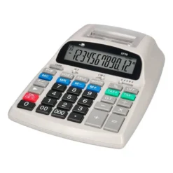 CALCULADORA LIDERPAPEL IMPRESORA PANTALLA PAPEL 58 MM 12 DIGITOS IMPRESION BICOLOR BLANCA 225X158X56 MM