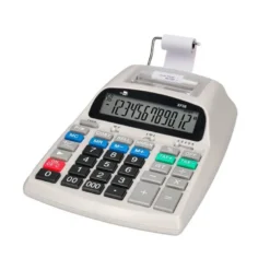 CALCULADORA LIDERPAPEL IMPRESORA PANTALLA PAPEL 58 MM 12 DIGITOS IMPRESION BICOLOR BLANCA 225X158X56 MM