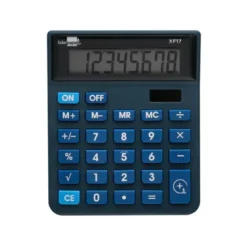 CALCULADORA LIDERPAPEL SOBREMESA XF17 8 DIGITOS SOLAR Y PILAS COLOR AZUL 127X105X24 MM