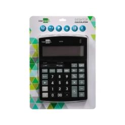 CALCULADORA LIDERPAPEL SOBREMESA XF29 12 DIGITOS SOLAR Y PILAS COLOR NEGRO 190X140X30 MM