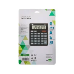 CALCULADORA LIDERPAPEL SOBREMESA XF16 8 DIGITOS SOLAR Y PILAS COLOR NEGRO 127X105X24 MM