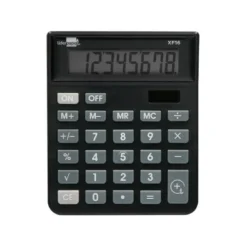 CALCULADORA LIDERPAPEL SOBREMESA XF16 8 DIGITOS SOLAR Y PILAS COLOR NEGRO 127X105X24 MM