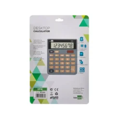 CALCULADORA LIDERPAPEL SOBREMESA XF18 8 DIGITOS SOLAR Y PILAS COLOR GRIS 127X105X24 MM