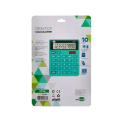 CALCULADORA LIDERPAPEL SOBREMESA XF24 10 DIGITOS SOLAR Y PILAS COLOR VERDE 127X105X24 MM