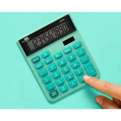 CALCULADORA LIDERPAPEL SOBREMESA XF24 10 DIGITOS SOLAR Y PILAS COLOR VERDE 127X105X24 MM