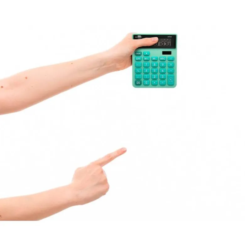 CALCULADORA LIDERPAPEL SOBREMESA XF24 10 DIGITOS SOLAR Y PILAS COLOR VERDE 127X105X24 MM