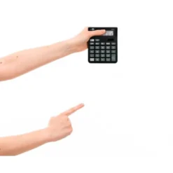 CALCULADORA LIDERPAPEL SOBREMESA XF26 12 DIGITOS SOLAR Y PILAS 127X105X24 MM COLOR NEGRO
