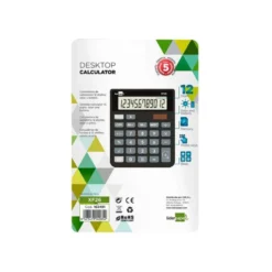 CALCULADORA LIDERPAPEL SOBREMESA XF26 12 DIGITOS SOLAR Y PILAS 127X105X24 MM COLOR NEGRO