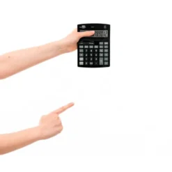 CALCULADORA LIDERPAPEL SOBREMESA XF30 12 DIGITOS TASAS SOLAR Y PILAS COLOR NEGRO 190X140X25 MM