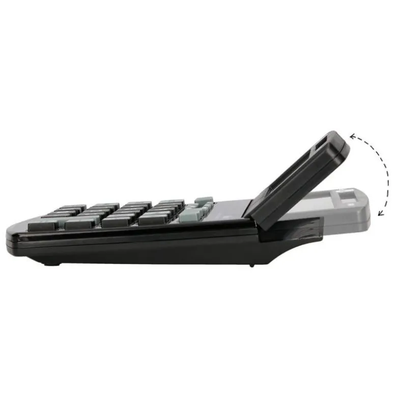 CALCULADORA LIDERPAPEL SOBREMESA XF40 12 DIGITOS DOS LINEAS SOLAR Y PILAS NEGRO 175X120X30 MM 40% PLASTICO
