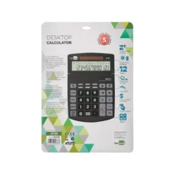 CALCULADORA LIDERPAPEL SOBREMESA XF40 12 DIGITOS DOS LINEAS SOLAR Y PILAS NEGRO 175X120X30 MM 40% PLASTICO