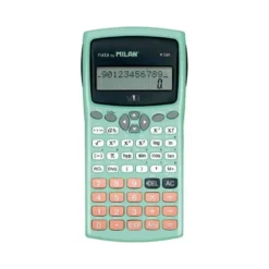 CALCULADORA MILAN CIENTIFICA M240 SILVER 2 LINEAS 240 FUNCIONES 10+2 DIGITOS COLOR VERDE TURQUESA CON TAPA COLOR