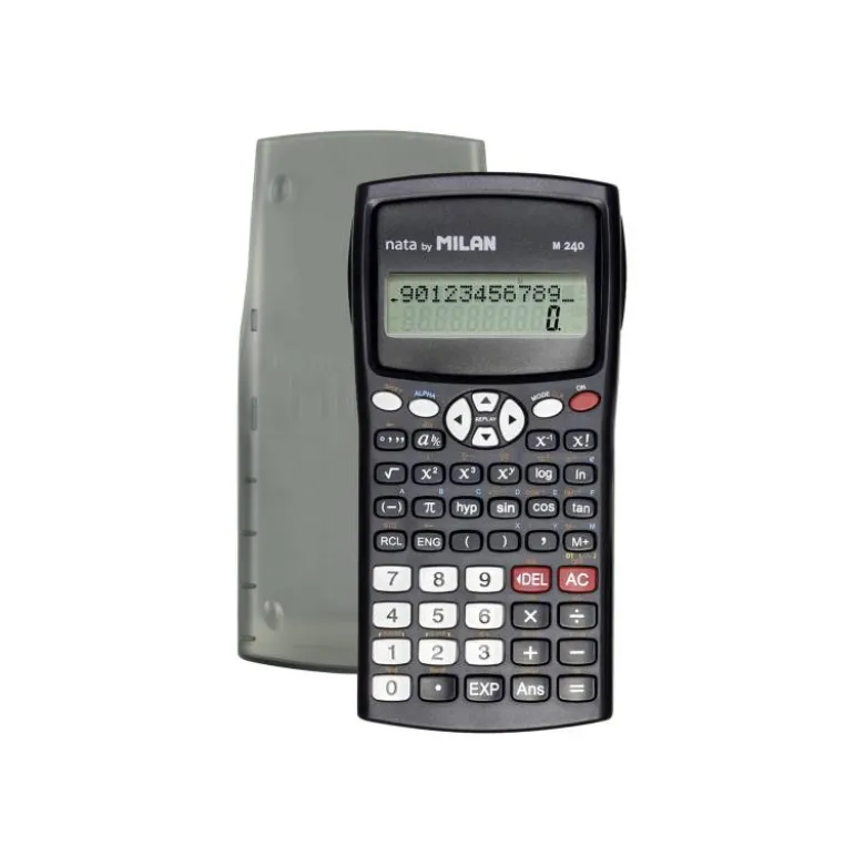 CALCULADORA MILAN CIENTIFICA M240 BLACK 2 LINEAS 240 FUNCIONES 10+2 DIGITOS COLOR NEGRA CON TAPA COLOR GRIS