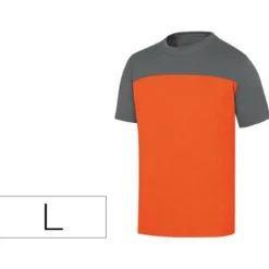 Camiseta manga corta Deltaplus de color Naranja y Gris Talla L