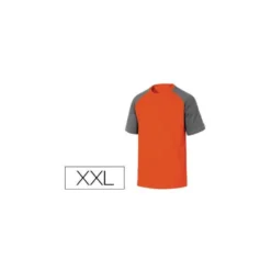 Camiseta manga corta Deltaplus de color Naranja y Gris Talla XXL