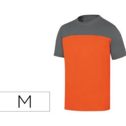 Camiseta manga corta Deltaplus de color Naranja y Gris Talla M
