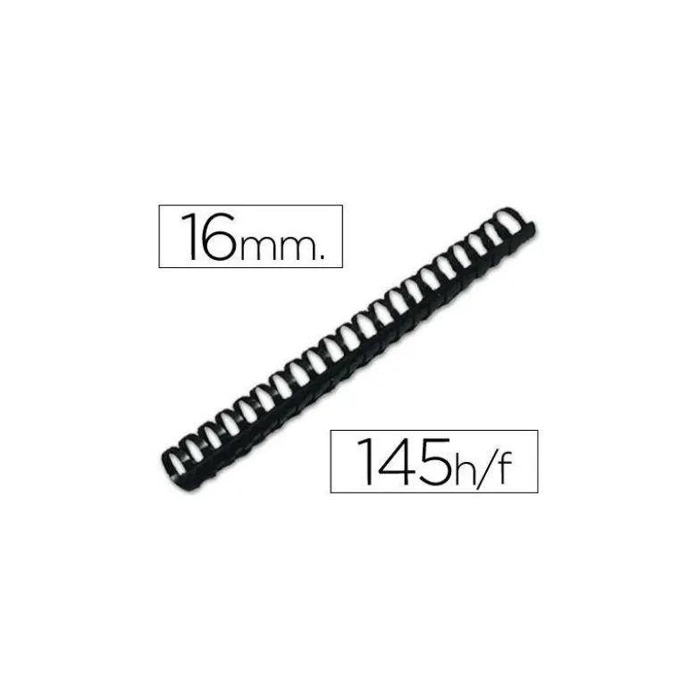 Canutillo plastico Marca Q-connect Redondo 16 MM Negro