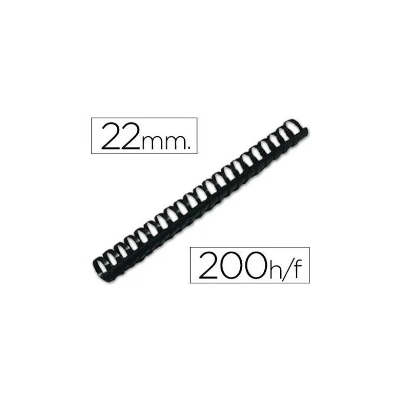 Canutillo plastico Marca Q-connect Redondo 22 MM Negro