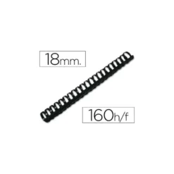 Canutillo plastico Marca Q-connect Redondo 18 MM Negro