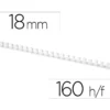 Canutillo q-connect redondo 18 mm plastico blanco capacidad 160 hojas caja de 50 unidades