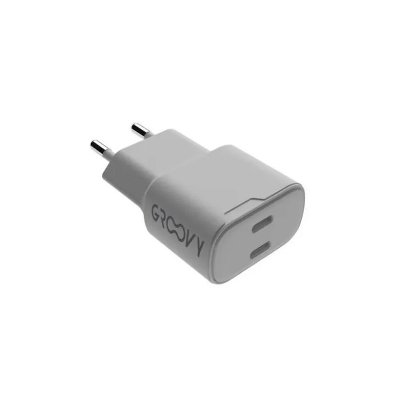 CARGADOR DE PARED GROOVY 2 USB-C CARGA RAPIDA BLANCO