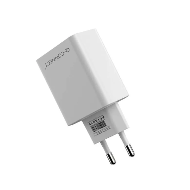 CARGADOR DE PARED USB-A Y USB-C Q-CONNECT 20 W BLANCO