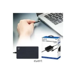 CARGADOR EWENT PARA PORTATIL USB TYPE-C 100-240V 45W