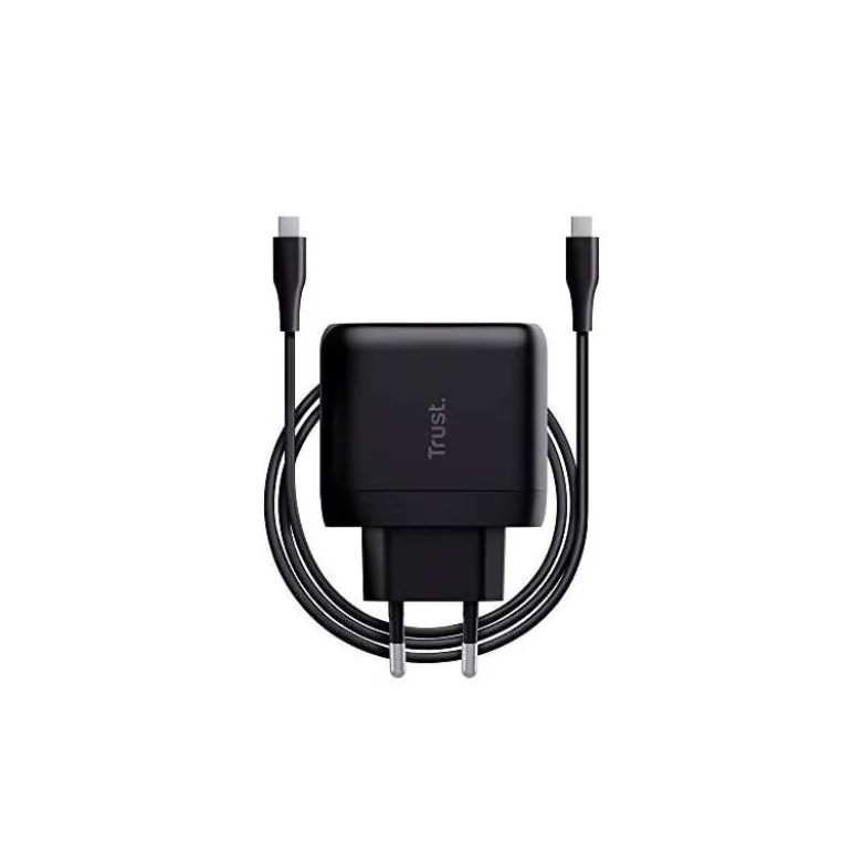 CARGADOR UNIVERSAL TRUST MAXO DE PARED 65W USB-C COLOR NEGRO