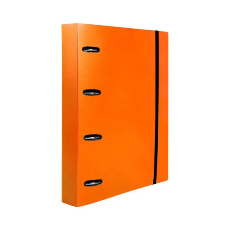 CARPETA 4 ANILLAS 25 MM LIDERPAPEL DIN A4 COLOR NARANJA POLIPROPILENO
